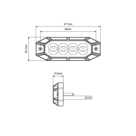 LED Warning Light Orange 12-24V | 8 LED