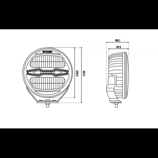 X-Spider Ninja LED Spotlight Round | DRL + LED Flasher