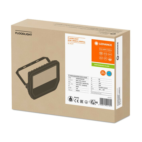 Ledvance FL 50 41W LED Flood Light 230V Black 6500K Cool White