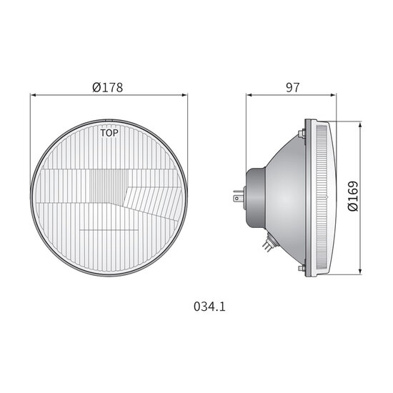 Headlight Built-in Round &Oslash;178mm H4 | Skoda 105