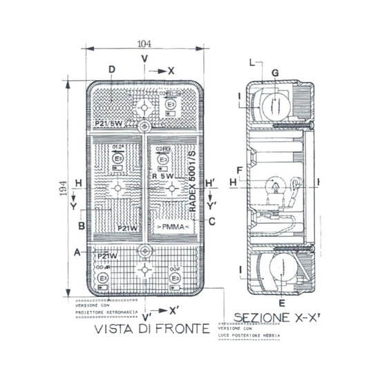 Radex 5001 Rear Light Left + Fog Light