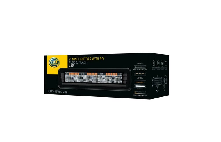HELLA Black Magic Edgeless Pro Mini 7 inch LED Lightbar | 2,154 lumens