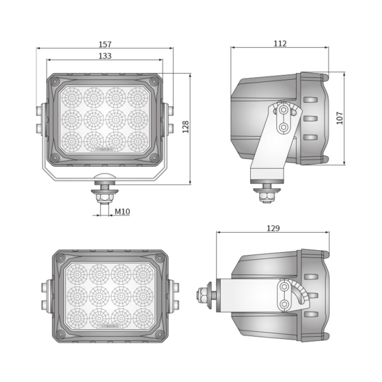 WESEM CRP3-FF 60&deg; LED Work Light 133x107x112 | 10,000 lumens