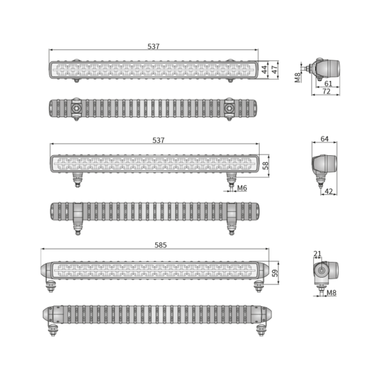WESEM CDP1-FF 5&deg; LED Lightbar Position Light | 14,000 lumens