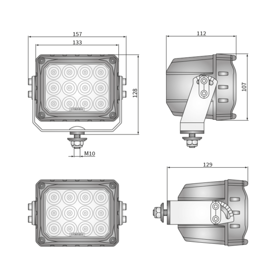 WESEM CRP3-FF 4&deg; LED Work Light 0.5 m Cable | 10,000 lumens
