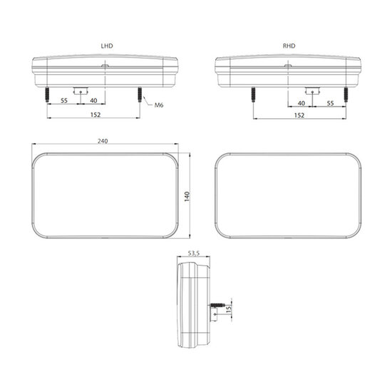 Fristom FT-370 LED Taillight Right 5-Functions