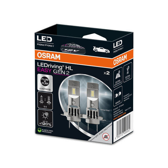 Osram LEDriving HL EASY GEN2 H7/H18 LED Headlight | 2,000 lumens