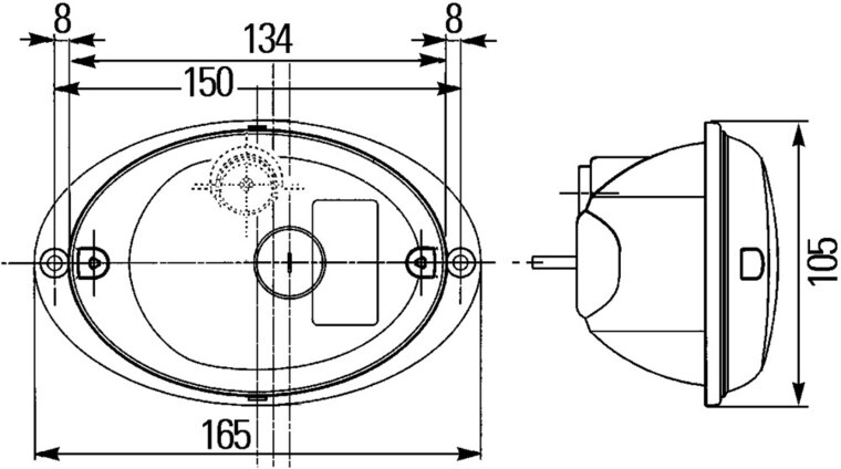 HELLA Agroluna rear fog light | 12/24V | 2NE 343 130-031