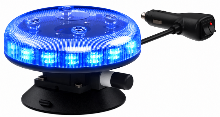 Redtronic Tornado B47 LED Beacon with Suction Cup and Cigarette Plug | Blue 11-30V