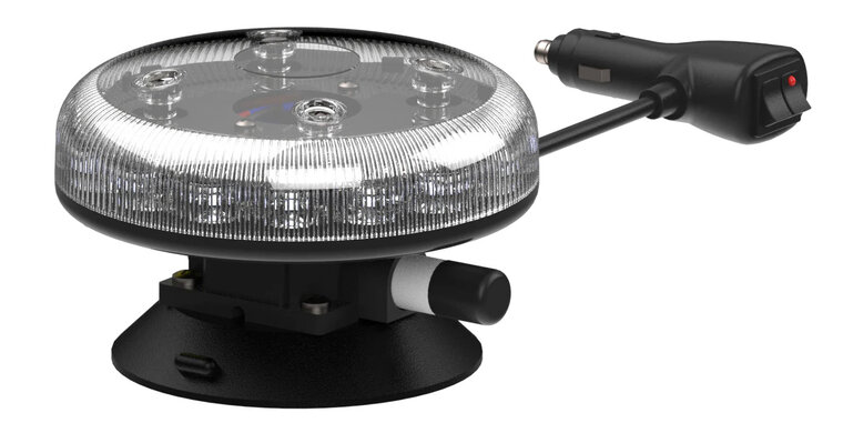 Redtronic Tornado B47 Amber LED Beacon | Clear Lens with Suction Mount