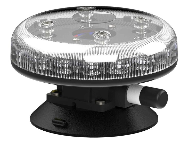 Redtronic Tornado B47 Amber LED Beacon | Clear Lens with Suction Mount
