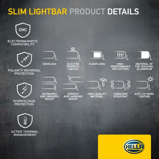 HELLA Black Magic Edgeless Pro 20 inch LED Lightbar | ECE High Beam