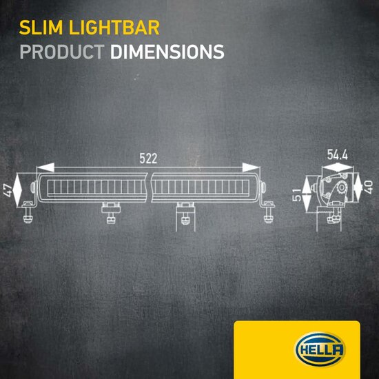 HELLA Black Magic Edgeless Pro 20 inch LED Lightbar | ECE High Beam