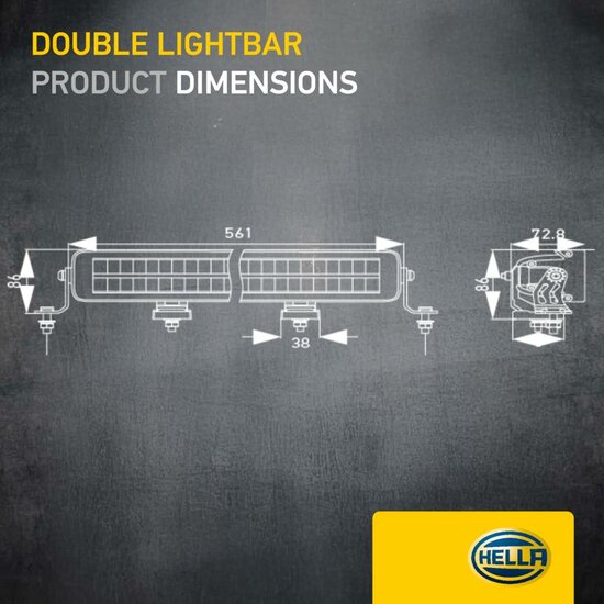 HELLA Black Magic Edgeless Pro 21.5 inch Double Row LED Lightbar | 4,870 Lumens