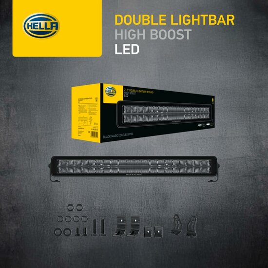 HELLA Black Magic Edgeless Pro 21.5 inch Double Row LED Lightbar | 4,870 Lumens