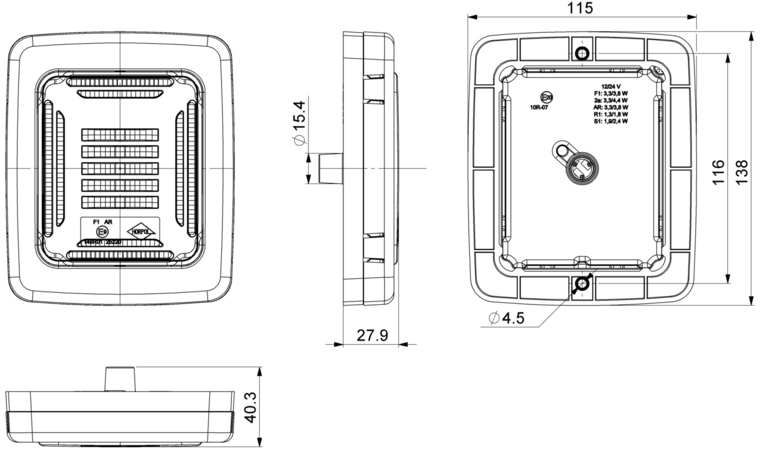 HORPOL CUBE LZD 2876 LED rear light | fog &amp; reverse light