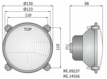 Headlamp Ø139x88 Incl 12V R2 Lamp