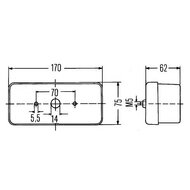 Achterl 170x75mm 12/24V links 2SD 002 582-011
