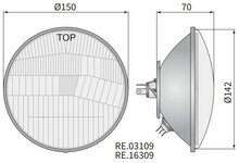 koplamp H4 Ø150x86 Metalen Behuizing