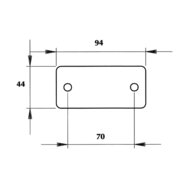 Reflector rechthoekig Wit 4,4 X 9,4 CM