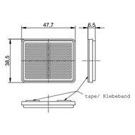 Reflector Vierkant Met Plakstrip 47,7x38,5mm Wit
