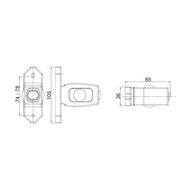 Horpol LED Stalk Marker Lamp 3-Functions + 0,45m cable Rectangle Model Universal