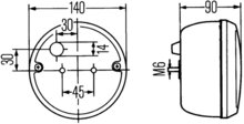 Hella Werklamp 140MM opbouw Voorveld Verlichting | 1G4 997 033-011