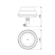 Horpol LED Flitslamp DIN-Steun Oranje LDO-2665/F