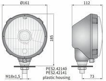 Headlamp Ø161x115 H4 Right