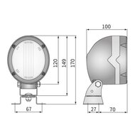 Work Light Halogen Round H3