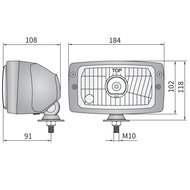 Koplamp H4 184x102x108mm Incl 12V Lampjes