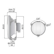 Rally Lamp Mistlamp Ø180mm + Halogeen Lamp