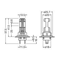 Osram H7/H18 HLM Easy LED Koplamp Motor 12V