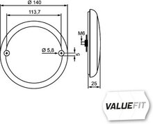 Hella Achteruitrijlamp LED 10-30V Ø140mm | 2ZR 357 026-041
