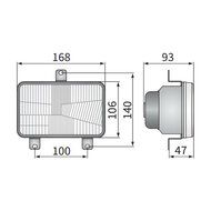 Wesem H4 Koplamp Inbouw 100x140mm