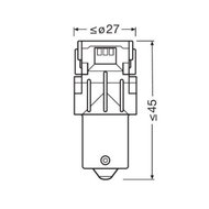 Osram P21W LED Retrofit Oranje Set BA15s 12 volt