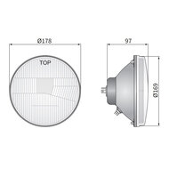 Headlight Built-in Round &Oslash;178mm / 7 Inch H4