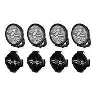 SET 4x Hella LED Verstraler Blade 7" Zwart + Beschermkappen