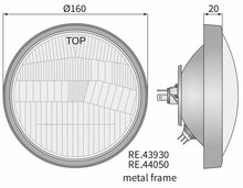 Headlamp H4 Ø160x70