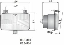 Koplamp H4 156x93x86 Inclusief 12V Lampjes