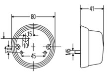 Hella position light clear Ø80 mm | 2PF 001 259-631