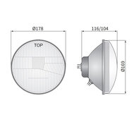 Koplamp Rond Ø178mm H4 Inbouw 7 Inch