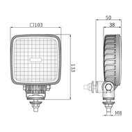 Wesem CRK3 LED Werklamp Kunststof Vierkant + 0,5m Kabel