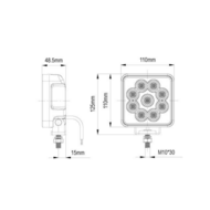 54W LED Work Light Square 6840LM