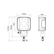 32W LED Work Light + Built-in Orange Warning Light