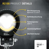 Hella ValueFit R2100 2.0 LED Flood Light 12-24 V + White/Amber Position