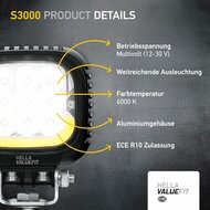 Hella S3000 2.0 LED Driving Light 3000 lm 12-24V | 1GA 357 109-041