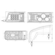 Crawer LED Headlight Set CASE IH Four Functions