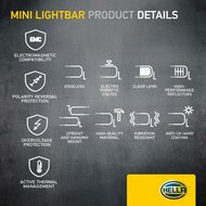 HELLA Black Magic Edgeless Pro Mini 7 inch LED Lightbar | 2,152 lumens