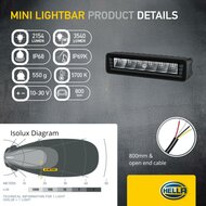 HELLA Black Magic Edgeless Pro Mini 7 inch LED Lightbar | 2,125 lumens